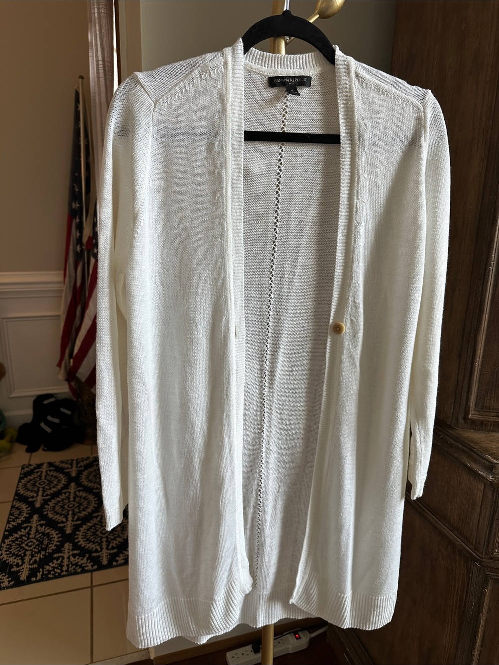 Banana republic factory lightweight knit duster cardigan cream size S